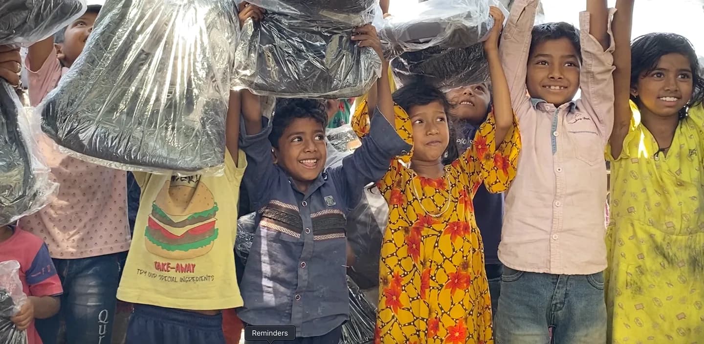 Children receiving supplies at a Way For Life event