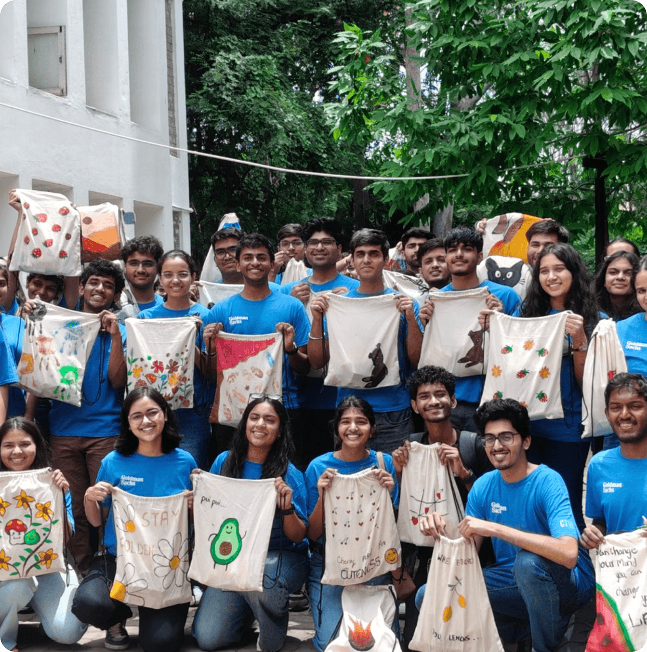 Tote bag painting with Goldman Sachs