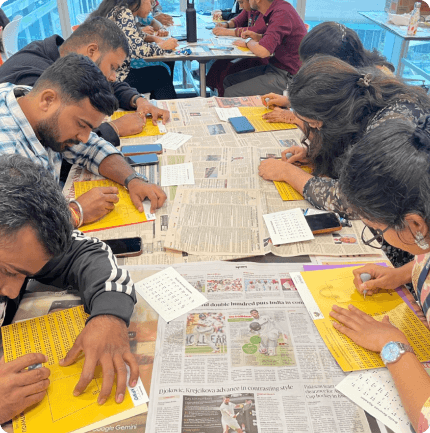 Volunteers working together